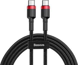Baseus USB Type C Cable 2 A 1 m Type C to Type C 60W (PD 2.0 ) flash charging high density braied cable supports QC 3.0 (1mt)