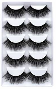Vinayakart 5D False Eyelashes Long Lashes With Volume, Bulk Extensions Handmade Soft False Eyelashes ( 5 Pairs )