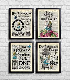 Alice in Wonderland Print ALICE Print Set of 4, Alice Quotes Wall Art Prints, Alice Gift Set, Alice Wall Decor, Alice Best Friend Gift 079 Paper Print