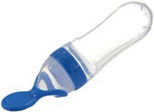 croox Useful Safety Silicone Baby Bottle With Spoon Food  - Silicone