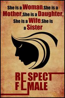 She Is a wife, She is a mother, respect women wall poster Paper Print