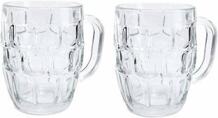 Glass World (Pack of 2) Jumbo Party Beer Mug Glasses for Home & Bar Glass Set Beer Mug