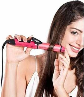 ObwOhi 2-in-1 Hair Straightener and Curler Iron Machine (Pink) AN-40 Hair Straightener
