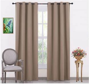 COMFY HOME 213.36 cm (7 ft) Door Silk Blackout Curtain (Pack Of 2)