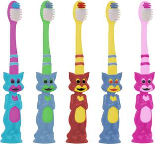 Buddsbuddy Combo of 5 Tom shaped Kids Tooth Brush BB3014 Ultra Soft Toothbrush