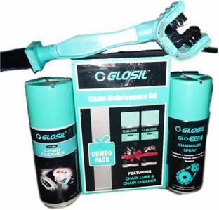 GLOSIL GLO12 GLOSIL Chain Lube 150ml & Chain Cleaner 140ml Spray for Bikes with Chain cleaning brush Chain Oil