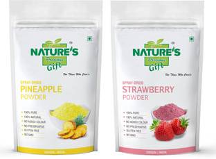 Nature's Precious Gift Pineapple Powder & Strawberry Powder - 100 GM Each Combo Pack