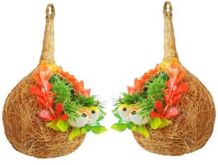 ZENRISE Pair(2) of Love Birds in nest Hanging Vastu Good Vibes Happy Home Decoration… Pack of 2
