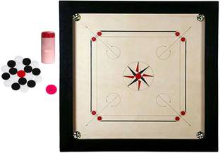 KCRT Carrom Board 20 inch With Power coin 4mm,sticker, Pouder Board Game Carrom Board Game