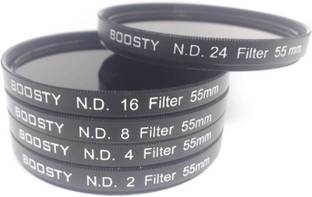 BOOSTY 5PCS Filter 55MM ND2 ND4 ND8 ND16 ND24 Lens Kit ND Filter