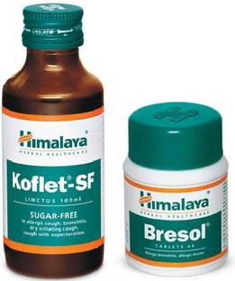Himalaya Herbals Koflet-sf Syrup & Bresol tablet for Alergic Cough