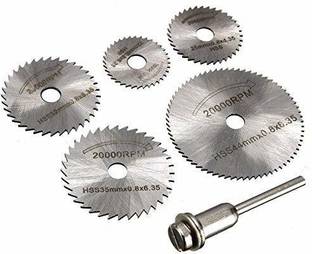 Dedso 6pcs set Mini HSS Circular Saw Blades Rotating Tool For Dremel Rotary Metal Cutter Hand Tool Set of Diamond Cutting Discs chuck 5 Blades & 1 Bit Rotary Bit Set