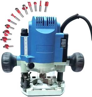 ISC DMR 8 Router Machine Wood Working Router Machine with Bits 12 Pcs Multi Shapes Router/Trimmer Bit Set Rotary Tool