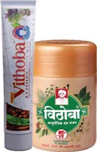 Vithoba Ayurvedic Dant Manjan 80g + Ayurvedic Premium Toothpaste 80g - Combo Pack Toothpaste