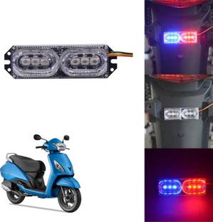 Vagary Blinking Light with Red and Blue color Mini Flasher & Strobe Light-450 Headlight Motorbike LED for TVS (12 V, 4 W)