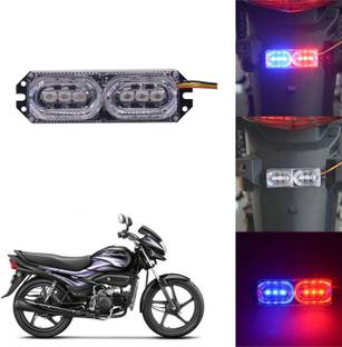 Vagary Blinking Light with Red and Blue color Mini Flasher & Strobe Light-382 Headlight Motorbike LED for Hero (12 V, 4 W)