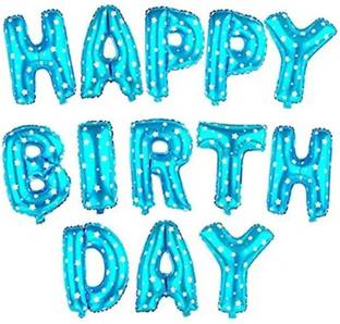 AR giftzadda Solid Blue Foil Banner Letter Balloon