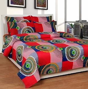 Bapoli fab 144 TC Microfiber Double 3D Printed Flat Bedsheet