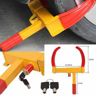 PARTHISHY TRADERS Heavy Duty Anti Theft Wheel Lock Clamp Anti-Theft Towing Parking Boot Tire Claw Adjustable for Auto Car Truck with Two Keys Wheel Lock
