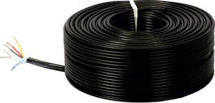 MX 100 Meters 330 Feet CCTV WIRE CABLE 3+1 Full breading Alloy RT3 100Meters 1 sq/mm Black 100 m Wire