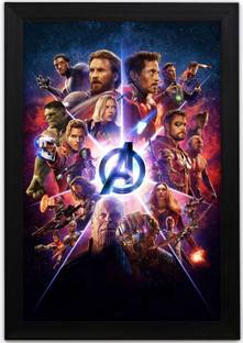 Braj Art Gallery Avengers End Game Star Cast_Marvel Studios_Framed Poster Digital Reprint 19.5 inch x 13.5 inch Painting