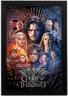 Braj Art Gallery Game of Thrones Star Cast_Framed Poster Digital Reprint 19.5 inch x 13.5 inch Painting