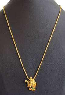 DCASE gold plated Pendant Set with Chain Lord radha Krishna pendant Gold-plated Pendant Set For Men & Women Gold-plated Wood, Alloy, Brass