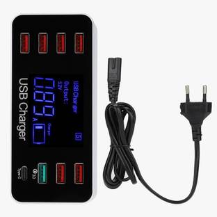 microware A9+ A9+ 8 Port Fast Charging Smart USB Hub with QC3.0 + Type-C Charging Station USB Hub