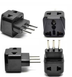 OREI India to Italy, Libya, Chile (Type L) Travel Adapter Plug 2 in 1 - 4 Pack Worldwide Adaptor