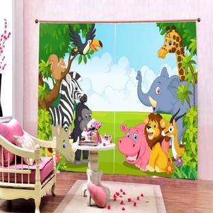 HOMADORN 213.4 cm (7 ft) Door Polyester Room Darkening Curtain (Pack Of 2)