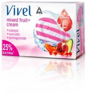 Vivel Mixed Fruit and Cream Soap, 100g (Pack of 3)