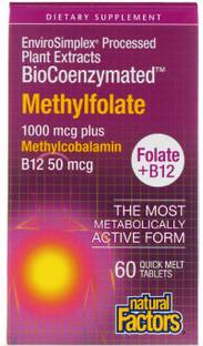 Natural Factors Methylfolate, 1,000 mcg, 60 Quick Melt Tablets