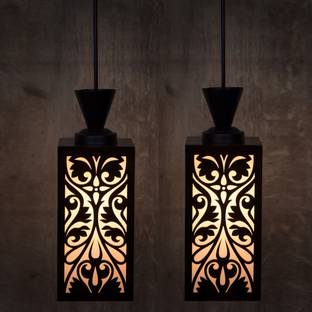 Gojeeva Wooden Hanging Lamp Style Hanging Lamp Creative Wood Pendant Light Lamp suitable for Living Room,Foyer,Bedroom,Hallway (Pack of 2) Pendants Ceiling Lamp