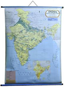 ROLLUP MAP OF POWER & IRRIGATION OF INDIA (PIPE MOUNTED) Photographic Paper