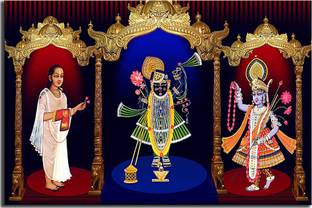 Lord Shreenathji Waterproof Vinyl Sticker Painting Poster for Home Decor,Office, Hall,Living Room,Bedroom,Kids Room (12X18) Fine Art Print