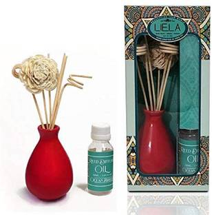 LIELA Ocean Breeze Fragrance Reed Stick and Oil with Ceramic Pot Diffuser Set Reed Diffuser Set with Ceramic Pot