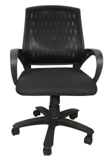 Rajpura Smart Medium Back Revolving Chair with Centre Tilt mechanism in Black Fabric and mesh/net back Fabric Office Executive Chair