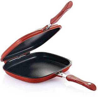 Oxfo Foldable Double Sided Pressure Grill Pan 28 cm diameter with Lid 2.5 L capacity