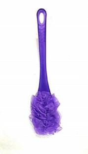 DCS Plastic Long Handle and Nylon Loofah Sponge Body Brush