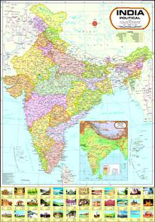India Map Paper Print