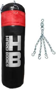 Hard Bodies Synthetic -UNFILLED 5 feet Punching Bag with Hanging chain Hand wrap Hanging Bag