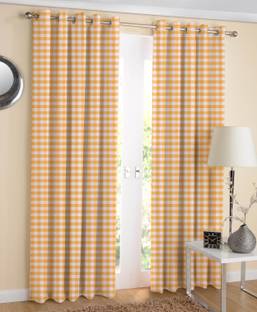 AIRWILL 214 cm (7 ft) Door Cotton Curtain (Pack Of 2)