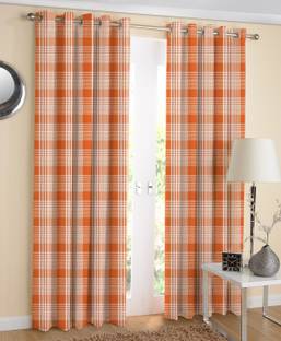AIRWILL 214 cm (7 ft) Door Cotton Curtain (Pack Of 2)