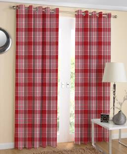 AIRWILL 214 cm (7 ft) Door Cotton Curtain (Pack Of 2)