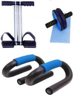 VATSMART DOUBLE SPRING TUMMY TRIMMER WITH AB ROLLER AND PUSH UP BAR Fitness Accessory Kit Kit