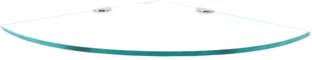 Sparkraze High Quality Toughened Glass 12" Corner With Metal D-Bracket Glass Wall Shelf