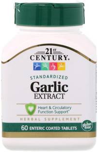 21st Century Garlic Extract, Standardized, 60 Enteric Coated Tablets