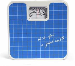 Rorian Analog Weight Machine For Human Body With Capacity 120 Kg Full Metal Body Mechanical Weighing Scale (Check Blue) Weighing Scale