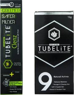 TUBELiTE Combo Clenz - Cleanser with Toner (100 ml) and Skin Lightening Cream (15 gm)