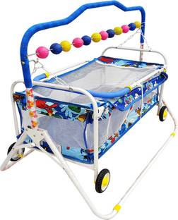 RAWZZ baby swing bassinet cum stroller cradle for new born babies with net baby baggi jhula (palna) (MODEL-C2) (COLOR-BLUE) Bassinet